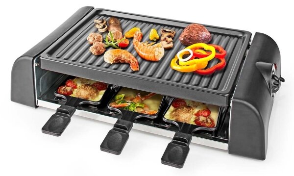 Nedis FCRA220FBK6 - Raclette žar z dodatki 1000W/230V