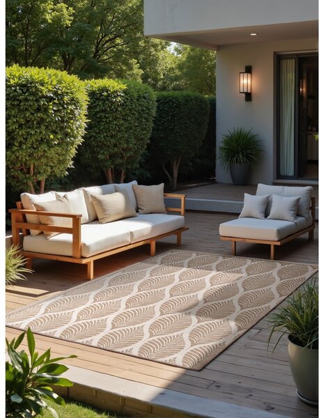 Bež-slonokoščena notranja in zunanja preproga 120x170 cm Duet Liora – NORTHRUGS