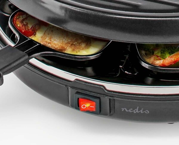 Nedis FCRA210FBK6 - Raclette žar z dodatki 800W/230V