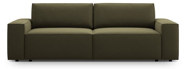 Zelena žametna raztegljiva/s prostorom za shranjevanje sedežna garnitura 247 cm Jodie – Micadoni