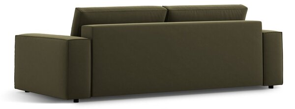 Zelena žametna raztegljiva/s prostorom za shranjevanje sedežna garnitura 247 cm Jodie – Micadoni
