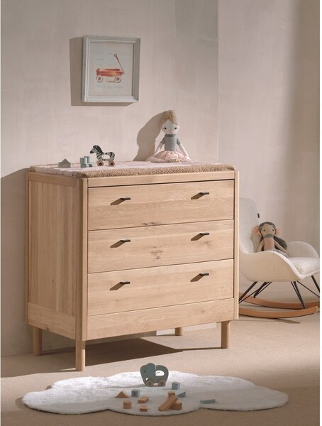 Otroška komoda iz masivnega hrasta v naravni barvi 100x95x55 cm Forrest – Vipack