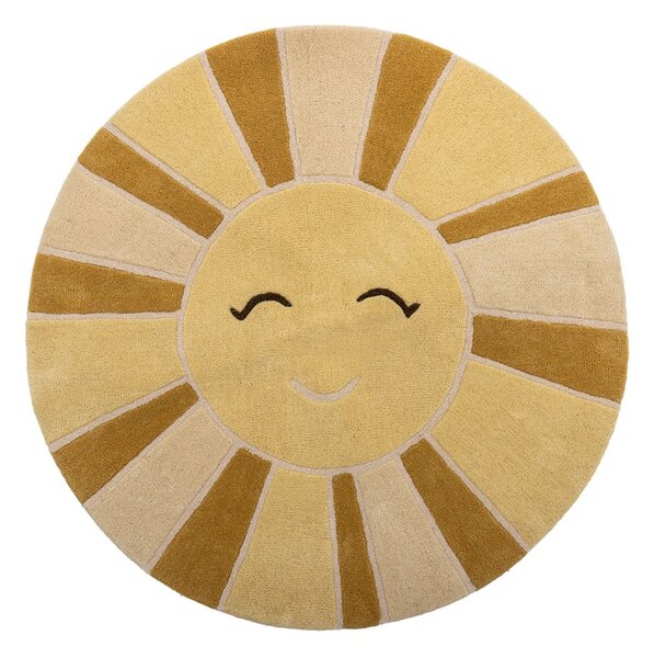 Bež-jantarna volnena otroška preproga ø110 cm Sun – Bloomingville Mini