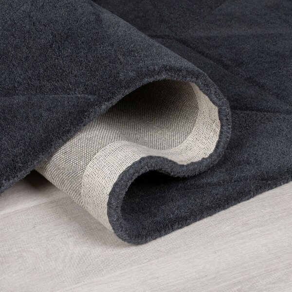 Antracitno siva ročno tkana volnena okrogla preproga ø 160 cm Shard Charcoal – Flair Rugs