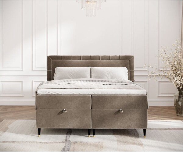 Bež boxspring postelja s prostorom za shranjevanje 180x200 cm Voyage – Maison de Rêve