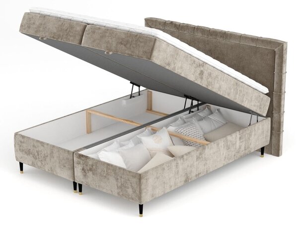 Bež boxspring postelja s prostorom za shranjevanje 180x200 cm Voyage – Maison de Rêve