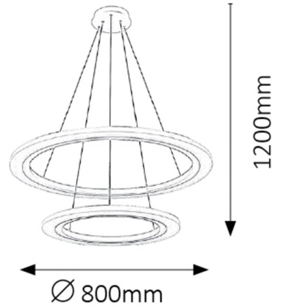 Rabalux 2429 - LED Lestenec ADRIENNE LED/62W/230V srebrni