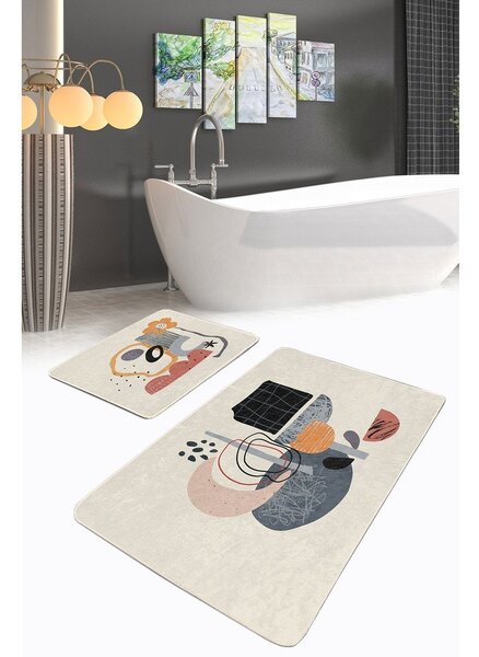 Bež žametne kopalniške preproge v kompletu 2 ks 60x100 cm – Mila Home