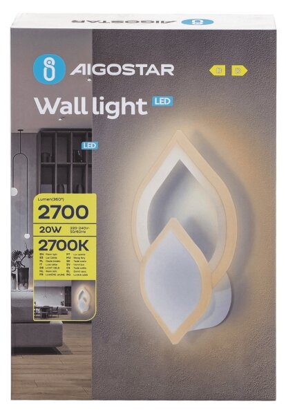 Aigostar - LED Stenska svetilka LED/20W/230V 2700K bela