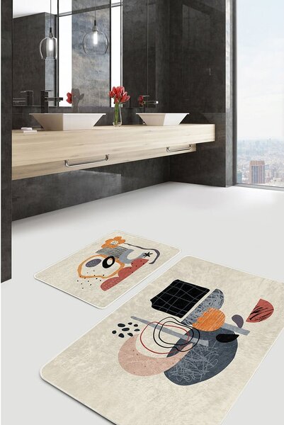 Bež žametne kopalniške preproge v kompletu 2 ks 60x100 cm – Mila Home