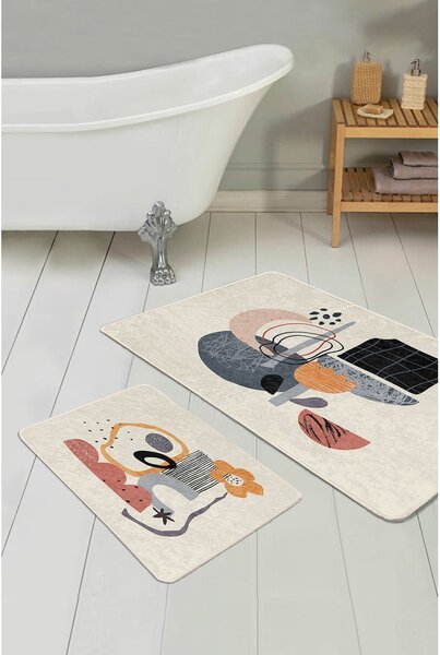 Bež žametne kopalniške preproge v kompletu 2 ks 60x100 cm – Mila Home