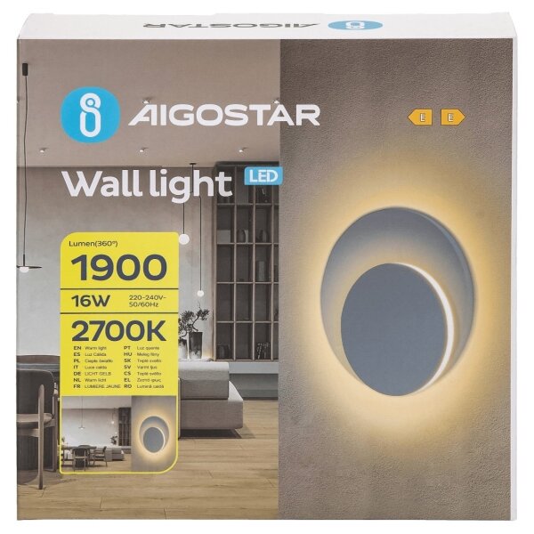 Aigostar - LED Stenska svetilka LED/16W/230V 2700K bela