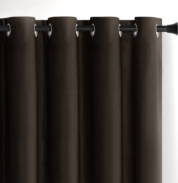 Rjava žametna zavesa za delno zatemnitev 140x245 cm – Restilo