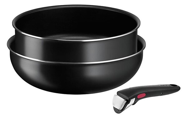 Tefal - Set ponev 3 kos INGENIO EASY COOK & CLEAN BLACK