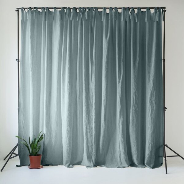 Prašno modra lanena zavesa 140x300 cm Blue Fog – Linen Tales