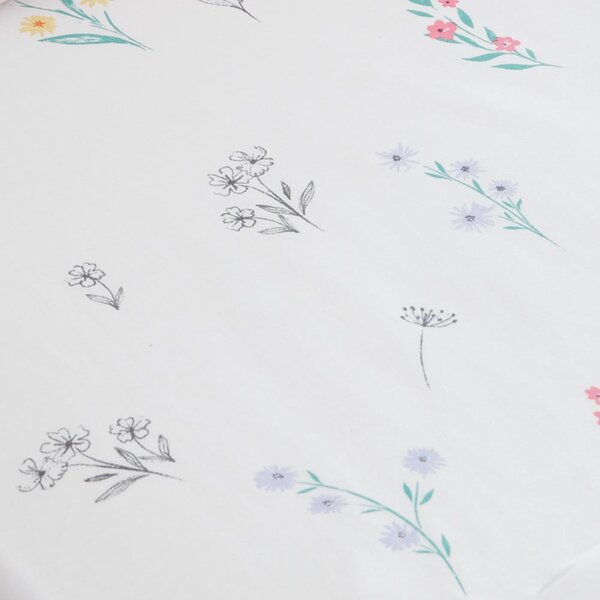 Bela napenjalna enojna otroška rjuha 90x190 cm Bunny Tails Ditsy Flowers – Catherine Lansfield