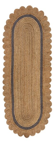 Siv/naraven ročno tkan tekač iz jute 80x230 cm Grace Grey – Flair Rugs