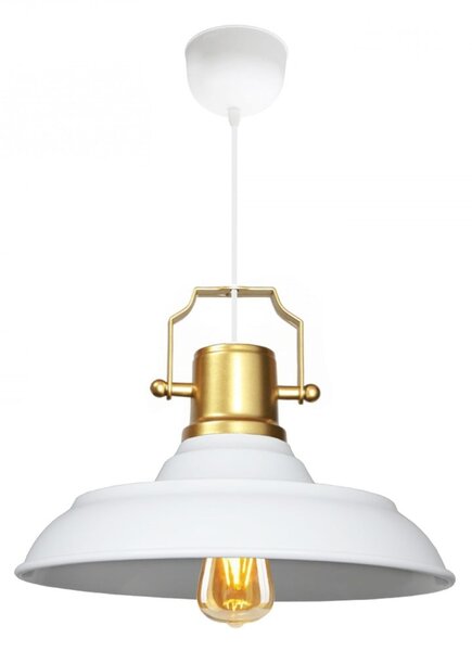 Bela viseča svetilka s kovinskim senčilom ø 25 cm Tarsus – Opviq lights