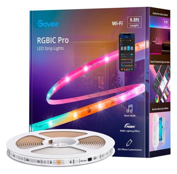 Govee - Wi-Fi RGBIC Smart PRO LED trak 3m - ekstra trpežna