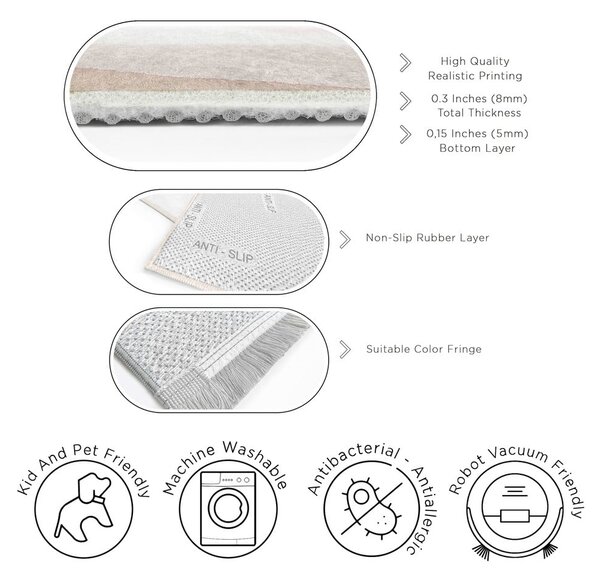 Kremno bel pralen tekač 60x230 cm Komodo Beach – Mila Home