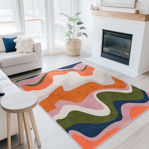 Oranžen pralen tekač 60x230 cm Squiggly Orange – Mila Home