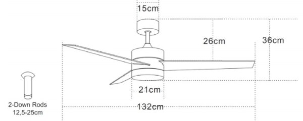 Zambelis 19134 - LED Stropni ventilator LED/15W/230V 3000/4000/6000K krom + Daljinski upravljalnik