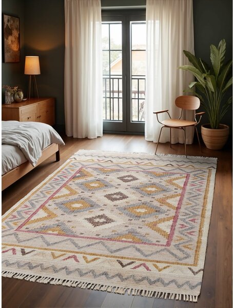 Kremno bela ročno tkana preproga iz jute 120x170 cm Roya Imani – Elle Decoration