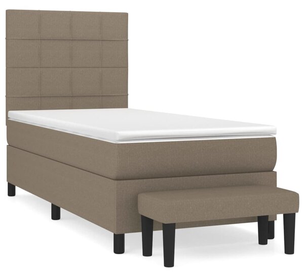 VidaXL Box spring postelja z vzmetnico taupe 80x200 cm blago