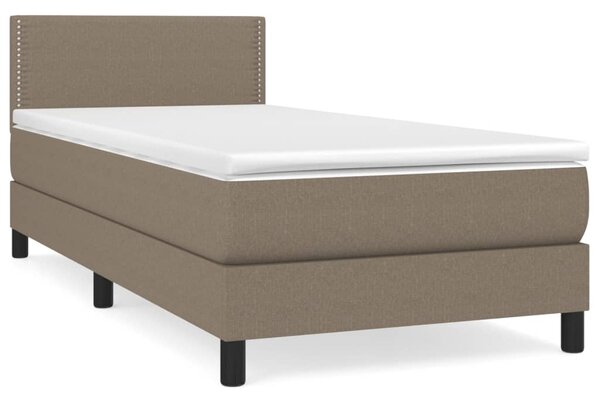 VidaXL Box spring postelja z vzmetnico taupe 80x200 cm blago