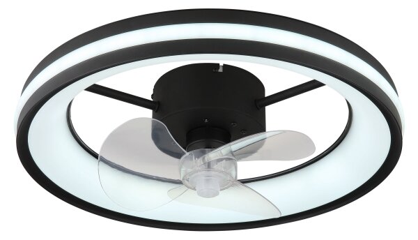 Globo 03651 - LED Stropna svetilka z ventilatorjem GATIAN LED/30W/230V črna + Daljinski upravljalnik