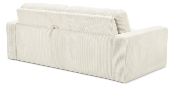 Bež raztegljiva sedežna garnitura iz rebrastega žameta 195 cm Nona – Makamii