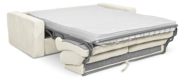 Bež raztegljiva sedežna garnitura iz rebrastega žameta 195 cm Nona – Makamii