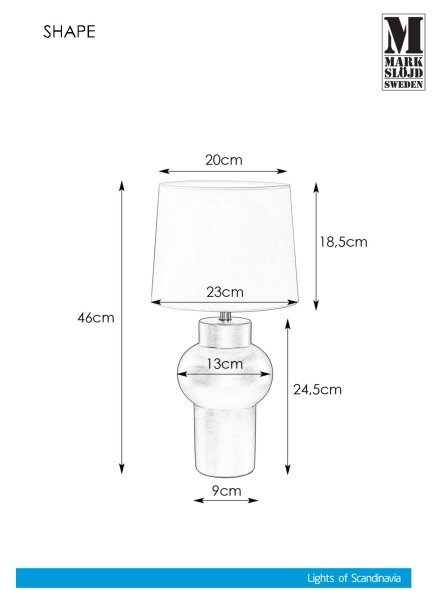 Markslöjd 108450 - Namizna svetilka SHAPE 1xE27/40W/230V bela