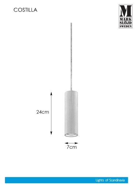 Markslöjd 108465 - Lestenec na vrvici COSTILLA 1xGU10/7W/230V bela