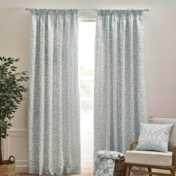 Modre zavese v kompletu 2 ks 168x229 cm Brooke Floral – Catherine Lansfield