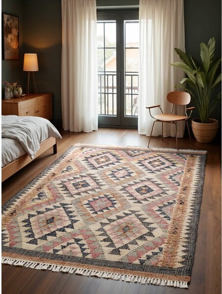 Siva ročno tkana preproga iz jute 80x150 cm Roya Parsa – Elle Decoration