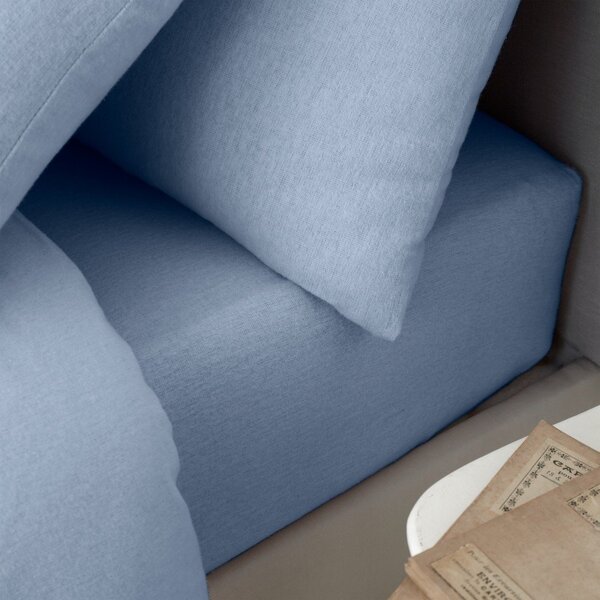 Svetlo modra napenjalna flanelna rjuha 135x190 cm Brushed – Catherine Lansfield