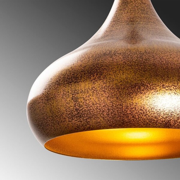 Bakrena viseča svetilka s kovinskim senčilom ø 30 cm Muba – Opviq lights