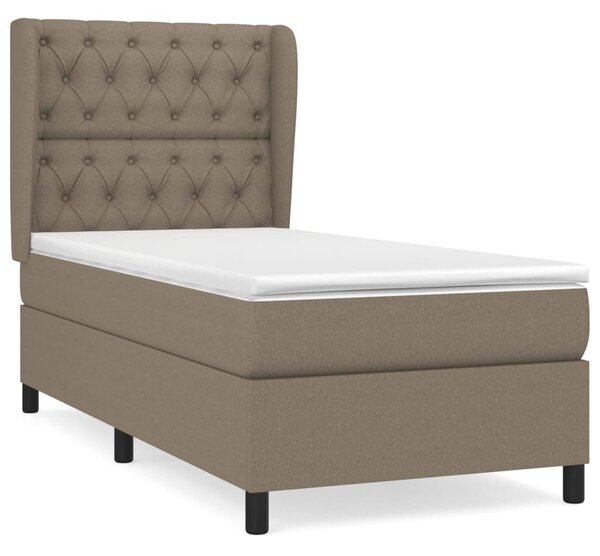 VidaXL Box spring postelja z vzmetnico taupe 80x200 cm blago