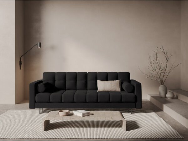 Temno siva raztegljiva sedežna garnitura s prostorom za shranjevanje 222 cm Bali – Cosmopolitan Design