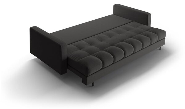 Temno siva raztegljiva sedežna garnitura s prostorom za shranjevanje 222 cm Bali – Cosmopolitan Design