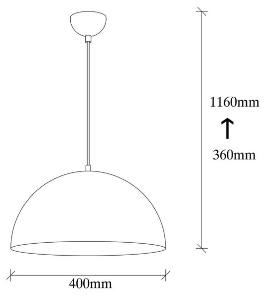 Črna viseča svetilka s kovinskim senčilom ø 40 cm Coppa – Opviq lights