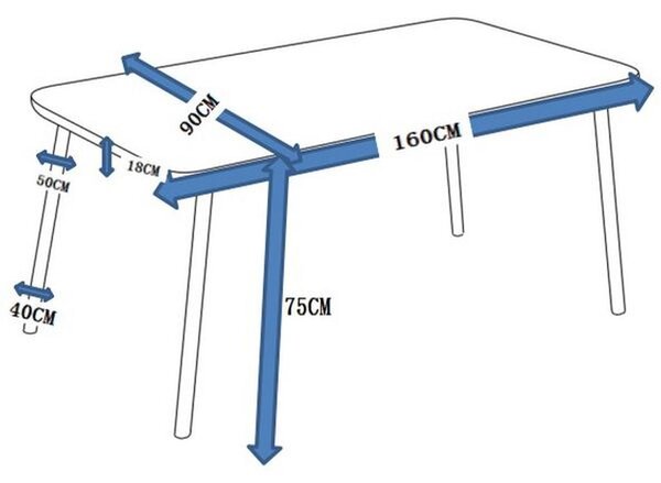 Bessagi Home Esstisch In Weiß Ca. 160x90 Cm 'anuk'