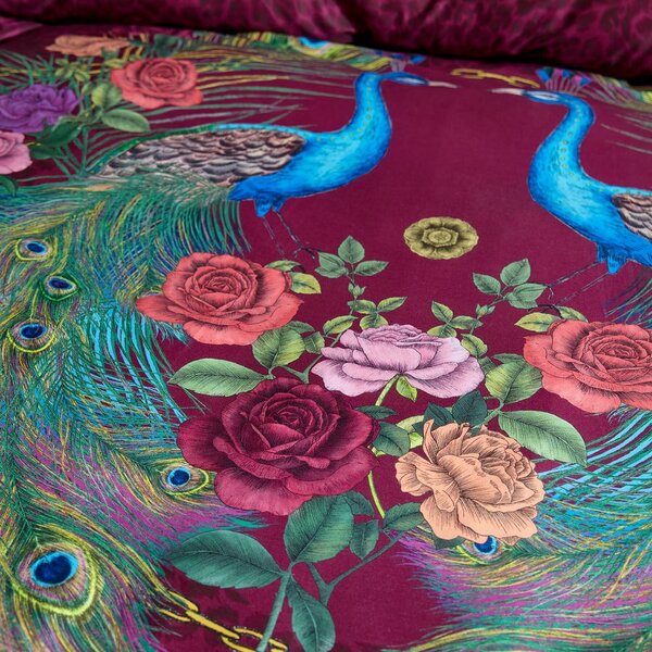 Vijolična posteljnina za zakonsko posteljo iz bombažnega satena 200x200 cm Xanadu Peacock – Matthew Williamson