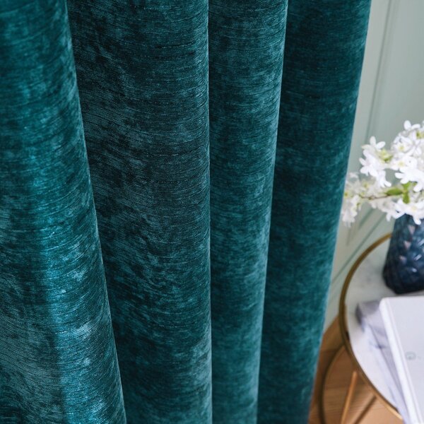 Zelenomodre izolacijske zavese iz šenilje v kompletu 2 ks 168x229 cm Selene Luxury Chenille – Hyperion