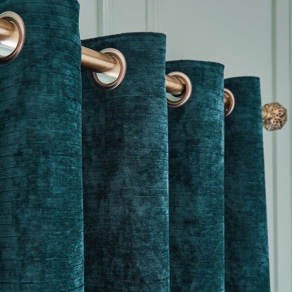 Zelenomodre izolacijske zavese iz šenilje v kompletu 2 ks 168x229 cm Selene Luxury Chenille – Hyperion