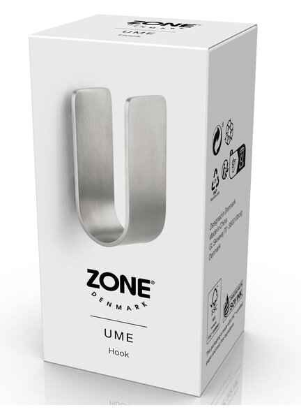 Kovinski stenski obešalnik v mat srebrni barvi Ume – Zone