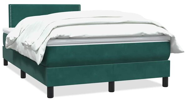 VidaXL Box spring postelja z vzmetnico temno zelena 120x210 cm žamet