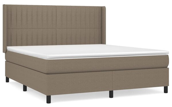 VidaXL Box spring postelja z vzmetnico taupe 160x200 cm blago