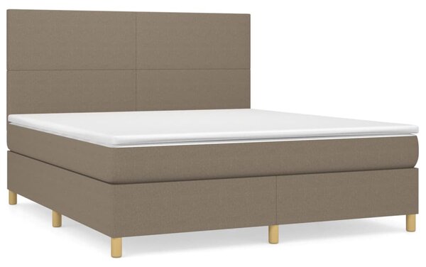 VidaXL Box spring postelja z vzmetnico taupe 160x200 cm blago